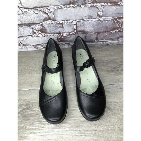 Dansko Fawna Black Milled Nappa Leather Mary Jane Shoes Clog Women's 11M US/42EU - Picture 2 of 16